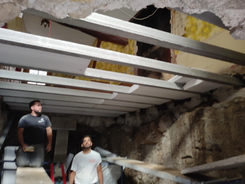 Démolition d'une voûte et création d'un planché béton